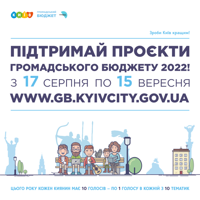 Кияни зможуть підтримати до 10 проєктів Громадського бюджету